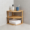 Bamboo 3-Layer Corner Tripod for Organizing Kitchen Spices and Condiments Storage Holders & Racks