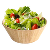 Japan-Style Silicone Salad Soup Bowl Set Sustainable Wooden Bamboo Dinnerware with European Design Style