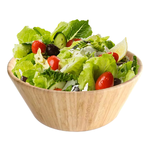 Japan-Style Silicone Salad Soup Bowl Set Sustainable Wooden Bamboo Dinnerware with European Design Style