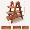 Household Wooden Racks 3 Layers Food Container Dish Wood Plate for Salad Vegetable Fruits Nuts Snacks