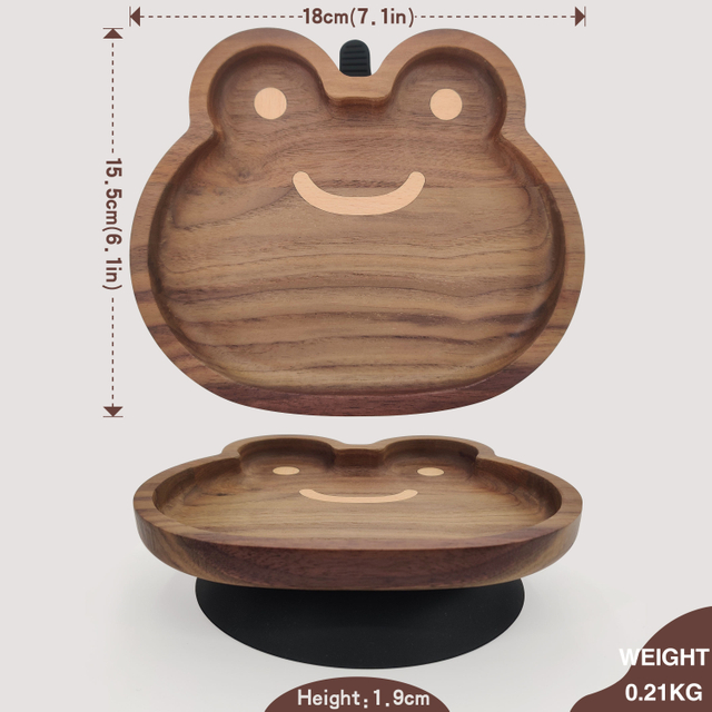 Natural Wood Grain Round Plate Black Walnut Cheese Plates Coffee Tea Serving Tray Fruit Platters Party Dinner Plates