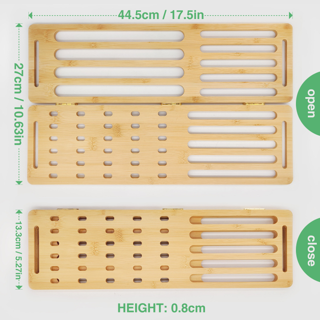 Bamboo Foldable Eco-Friendly Dish Rack Dish Drying Mat for Kitchen & Bathroom Counters Water Absorbing Instant Dry Sink Rack