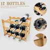3 Tier Bamboo Water Bottle Storage Organizer, Wooden Stackable Wine Storage Rack Shelf Bamboo Wine Rack