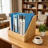 2026 Bamboo Magazine File Holder Organizer 3 Compartments DIN A4 Format Office Desk Magazine File Organizers