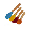 100% Food Grade Custom Logo Kitchen Spoon Toys Baby Spoon Wooden Silicone Spoon