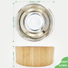 Small Portable Camping Pet Bowl for Cats and Dogs Eco-Friendly Bamboo Stand with Neck Guard 304 Stainless Steel Free Sample