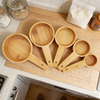Wholesale Mini Eco-Friendly Bamboo 5-Piece Lightweight Custom Logo Cooking Measuring Utensils Candy Buffet Spoon Seasoning Food
