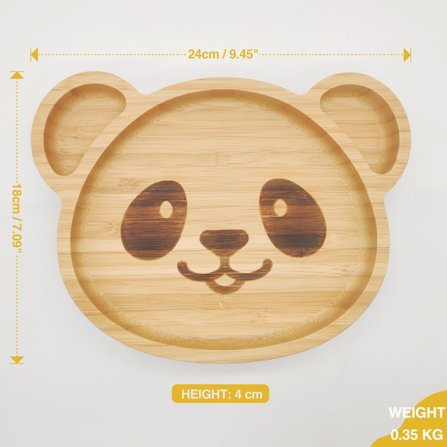 Custom Eco Divided Wood Wooden Bamboo Children's Baby Kids Dinner Dish Plate Set for Kids Baby Bowl