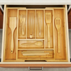 Bamboo Expandable Drawer Organizer for Utensils Holder, Adjustable Cutlery Tray, Wood Drawer Dividers Organizer for Silverware