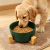 Heavy Duty Non-Slip Eco-Friendly Ceramic Double Bowl Pet Feeder with Elevated Stand for Dogs Cats, Household Ceramic Pet Feeder