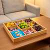 Bamboo Wooden Eco-Friendly American Style Rectangle Camping Dried Fruit Box Engraving Food Gift Dishes Plates