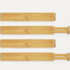 Adjustable Wood Drawer Organizer Set 4 Expendable Bamboo Divider for Kitchen Bedroom Desk & Bathroom Storage Plastic Material