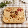 OEM&ODM Customized Bamboo Food Tray Bamboo Divider Plate for Kids Children's Bowl