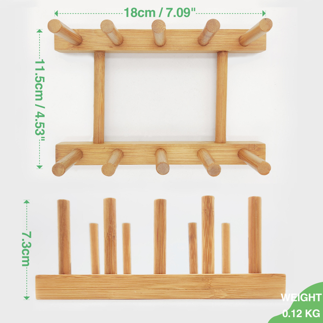Dish Drying Rack Natural Bamboo Wooden Dishes Drainer Plate Rack Stand Pot Lid Holder Eco Friendly Kitchen Organizer