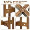 Adjustable Indoor Plant Stand Bamboo Mid Century Modern Stable Plant Holder Fits 8 9 10 11 12 Inch Pots Utility Racks