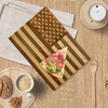 Creative American Flag Design Solid Wood Cutting Board for Kitchen Meal Preparation with Bamboo and Acacia Wood Combinations