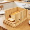 Kitchen Tools Folding Bamboo Bread Slicer Utensil Set Cutting Guide Knife Natural Color BSCI Certified Hand Wash Only YCZM Brand