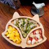 Cute Fox Tableware Bamboo Does Not Contain BPA Babies Learn to Eat Bamboo Baby Plate