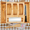 Multifunctional Square Lacquer Bamboo Tableware Dispenser Organizer Food Storage for Kitchen Dividers