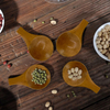 Short Wooden Eco-Friendly Durable Modern Spoon with Round Wooden Caddy for Home Kitchen Use