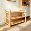 Wholesale Bamboo Shoe Rack Stackable,Wood Shoe Shelf Storage Organizer for Unit Entryway Hallway Closet Sturdy Freestanding Shoe