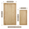 Hot Selling Natural Hardwood Storage Tray, Smooth Wooden Rectangular Platter for Kitchen, Party & Dessert Display