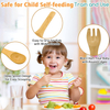 Natural Children's Bamboo Spoon Set with Laser Engraved Logo Eco-Friendly & BPA Free