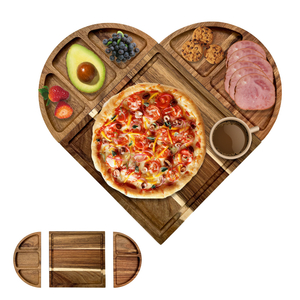 Set of Wooden Magnetic Splicing Cutting Board for Kitchen Use for Cutting Vegetables & Dishes Includes Charger & Dinner Plates