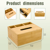 Bamboo Rectangular Office Organizer Multifunction Tissue Box Cover Dresser Makeup Holder Storage Boxes Bins American Style