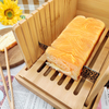 Hot Seller Premium Bamboo Bread Slicer Set Large Knife Crumb Catcher Tray Wholesale Kitchen Usage Wood Plastic Handle Box