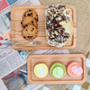 Natural Wood Serving Platter Restaurant Quality Ellipse Dinner Plate Round Wooden Trays for Food Wholesale Charger Dishes
