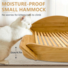 Large Breathable Bamboo U-Shaped Pet Bed for Kittens and Small Dogs with Removable and Washable Cushion for Indoor Outdoor Use