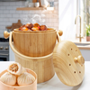 Sealed, Environmentally Friendly, Durable, Customizable Logo, Bamboo Large-Capacity Rice Bucket Bento Box with Handle