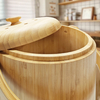 Sealed, Environmentally Friendly, Durable, Customizable Logo, Bamboo Large-Capacity Rice Bucket Bento Box with Handle