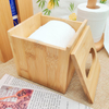 Bamboo Lacquer Finish Square Tissue & Napkin Paper Case Large Capacity Durable Lid Home Office Desktop Hotel Table Furniture