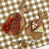 Modern Acacia Wooden Cutting Board Antler Handle Christmas Charcuterie Serving Tray for Cheese Vegetables Food Laser Chopping