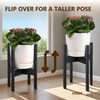 Adjustable Wooden Plant Stand for 8.5 to 12.2 Inch Pots, Suitable for Indoor and Outdoor Corners