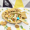 Cartoon Baby Tableware Eco-Friend Does Not Contain BPA Fish Bamboo Baby Plate & Spoon
