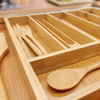 Silverware Tray Storage Organizer Expandable Bamboo Kitchen Drawer Utensil Tray for Forks Knives Home Bathroom Tableware Usage