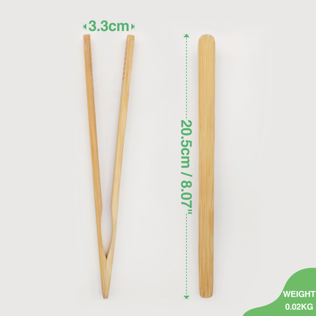 Wholesale Eco-friendly Biodegradable Bamboo Mini Grill Tongs Salad Mixing Utensils