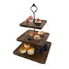 Multi-Layer Wooden Shelf for Cake Display Fruit and Snack Tray with Pendulum Pieces for Dessert Table