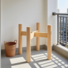 Modern Adjustable Bamboo Eco-Friendly Durable Natural Color Plant Pot Rack Indoor Outdoor Garden Stand for Home Use
