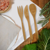 Environmentally Friendly Bamboo Cutlery Set for Camping Includes Knives Forks Spoons Utensils Perfect Dinnerware Set