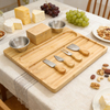 Eco-friendly Bamboo Cheese Board Set BPA-Free for Holiday Gifts and Friends Gathering with Laser Logo New Model