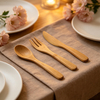 18 CM Natural Bamboo Knife Fork and Spoon Set