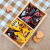 Two Compartment Natural Color Bamboo Storage Rack Snacks Sundries Items Tea Coffee Bag Desktop Storage Box