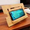 Hot Selling Natural Bamboo Phone Holder, Portable Adjustable Wooden Stand for Office, Home & Video Calls