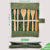 Portable Bamboo Cutlery Set Travel Camping Utensils Fork Spoon Knife Straw Set