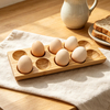 High Quality Solid Wood Egg Holder Acacia for Kitchen Countertop Breakfast Table Egg Tools for Stirring