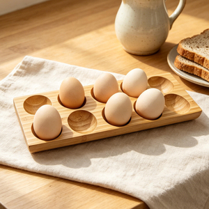 High Quality Solid Wood Egg Holder Acacia for Kitchen Countertop Breakfast Table Egg Tools for Stirring